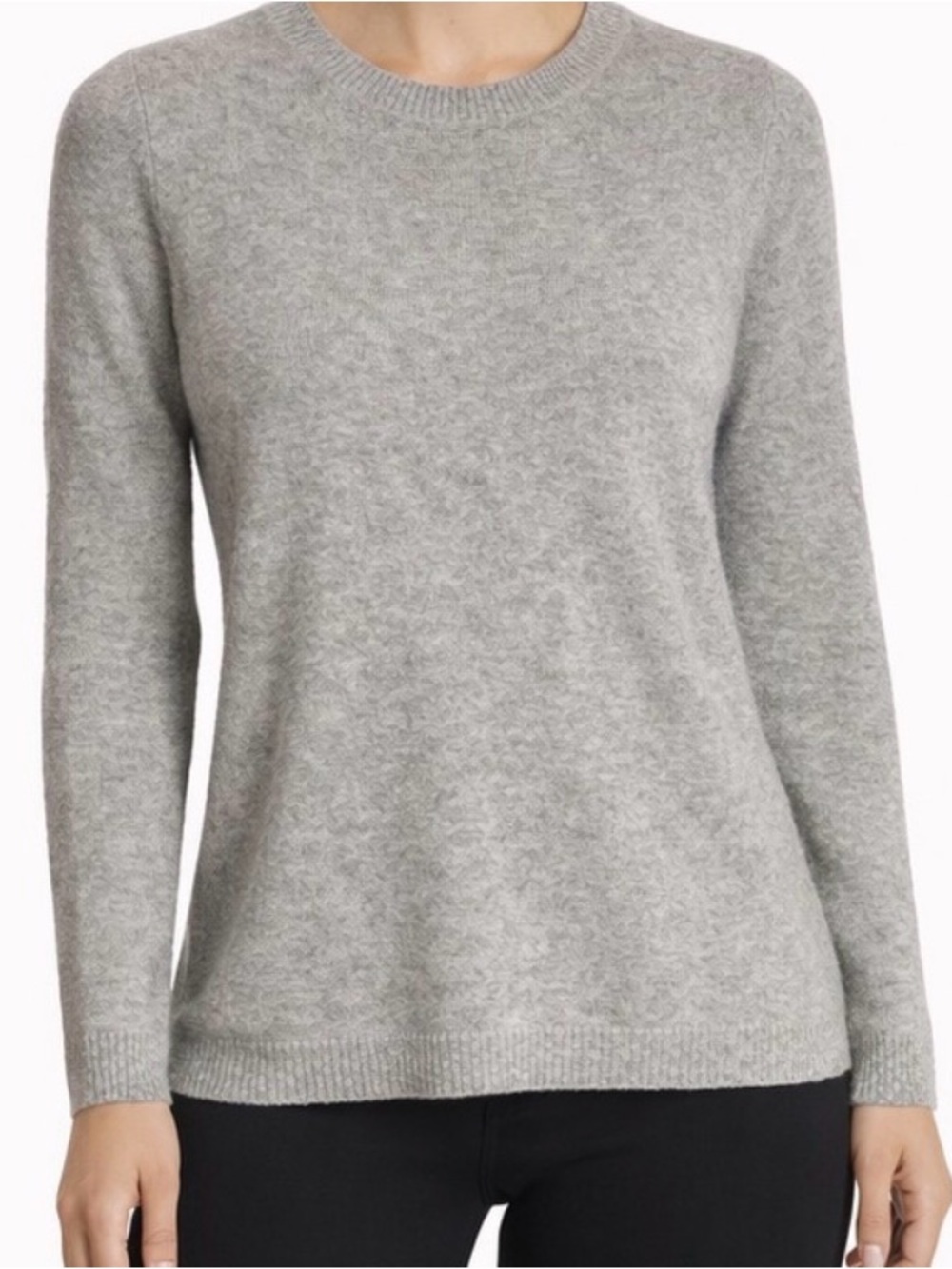 Ellen Tracy Light Gray Crewneck Pullover